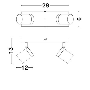 Plafoniera cu 2 Spoturi directionabile IP44 ALMA negru 238332 universul-luminii.ro