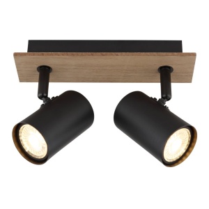 Plafoniera cu 2 Spoturi directionabile LINCA natur/negru 162182 universul-luminii.ro