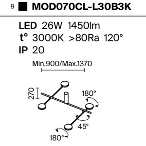 Plafoniera cu 2 spoturi LED directionabile Fad 182462 universul-luminii.ro
