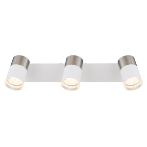 Plafoniera cu 3 Spoturi directionabile BRISBON nickel/alb 236302 universul-luminii.ro