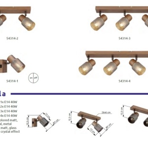 Plafoniera cu 3 Spoturi directionabile metal cafea SATELLA 249722 universul-luminii.ro