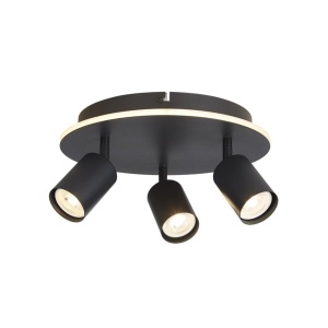 Plafoniera cu 3 spoturi metal negru San Diego