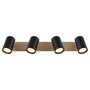Plafoniera cu 4 Spoturi directionabile LINCA natur/negru 240202 universul-luminii.ro