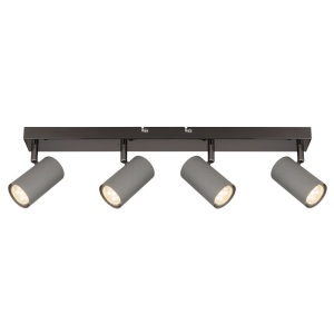 Plafoniera cu 4 spoturi directionabile metal negru gri ROBBY 249362 universul-luminii.ro