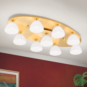 Plafoniera design modern OPALDESIGN 9L, auriu mat 163452 universul-luminii.ro