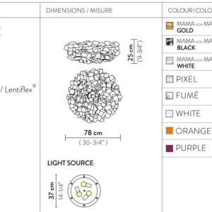 Plafoniera design unicat realizata manual Clizia Large Pixel, 78cm - Img 3
