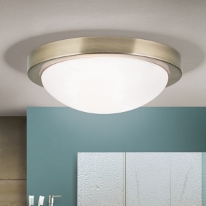 Plafoniera iluminat baie, protectie IP44, diametru 32cm, Fato antique brass 94922 universul-luminii.ro