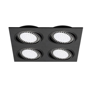 Plafoniera incastrabila cu 4 spoturi directionabile BOXY DL 4, negru 20073-BK ZL