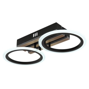 Plafoniera LED CCT BLEVINS riflaj MDF cu efect de lemn 620062 universul-luminii.ro