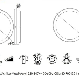 Plafoniera LED cu telecomanda design circular NISEKO II Gold 90cm 131152 universul-luminii.ro