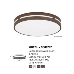 Plafoniera LED design circular WHEEL maro 45cm 137342 universul-luminii.ro