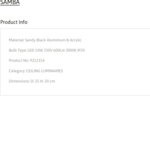 Plafoniera LED design minimal SAMBA neagra 222072 universul-luminii.ro