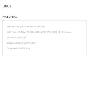 Plafoniera LED dimabila cu telecomanda LINUS D-45cm 137652 universul-luminii.ro