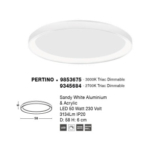 Plafoniera LED dimabila design circular PERTINO D-58cm 222442 universul-luminii.ro
