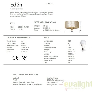 Plafoniera LED eleganta design clasic diam. 55cm EDEN SV-716478 62032 universul-luminii.ro