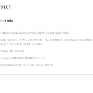 Plafoniera LED incastrabila reglabila PERFECT 100cm negru 3000K Dimmable 140542 universul-luminii.ro