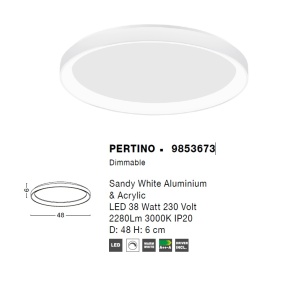 Plafoniera LED moderna design slim 48cm PERTINO alba NVL-9853673 76412 universul-luminii.ro
