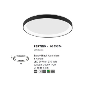 Plafoniera LED moderna design slim 48cm PERTINO negru NVL-9853674 76402 universul-luminii.ro