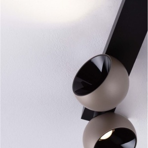 Plafoniera LED moderna stil minimalist LUSA 2L negru/cafeniu 238202 universul-luminii.ro