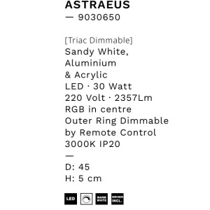 Plafoniera LED RGB si telecomanda ASTRAEUS 45cm 148882 universul-luminii.ro