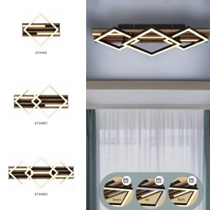 Plafoniera LED riflaj MDF cu efect de lemn OBRIEN 249642 universul-luminii.ro