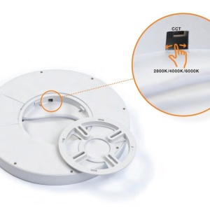 Plafoniera LED slim cu senzor de miscare si protectie IP40 PANKA 30 CCT alb 122542 universul-luminii.ro