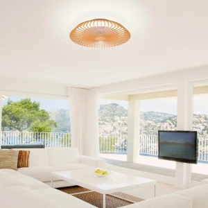 Plafoniera LED Smart dimabila cu telecomanda HIMALAYA 56W lemn 132372 universul-luminii.ro