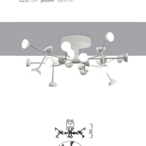 Plafoniera, Lustra aplicata LED design modern ADN alb Small 130302 universul-luminii.ro