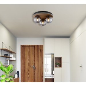 Plafoniera moderna, riflaj MDF cu efect de lemn, PARSONS - Img 5