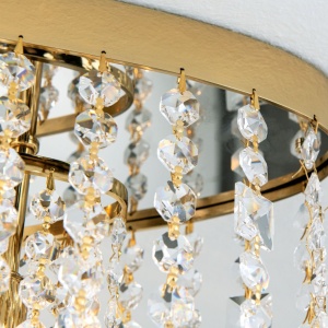 Plafoniera ovala din alama si cristale Schöler Kristalldesign 110x25cm, gold - Img 10