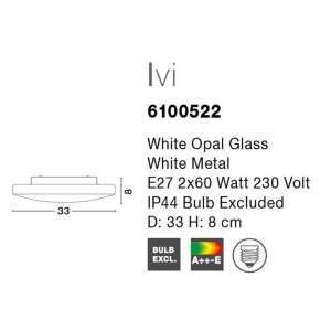 Plafoniera pentru baie moderna IP44 Ivi 33cm NVL-6100522 77402 universul-luminii.ro