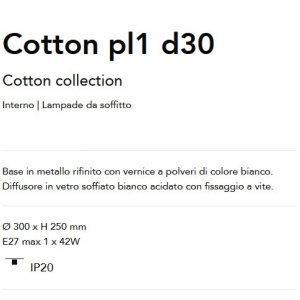 Plafoniera stil minimalist Cotton pl1 d30 143162 universul-luminii.ro