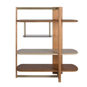 Raft dreapta modern din lemn furniruit Walnut - Img 3
