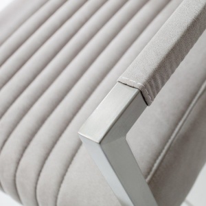 Scaun cu brate design retro Big Aston microfibra gri piatra - Img 3