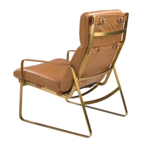 Scaun cu brate LUX design italian Cowhide camel - Img 3