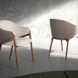 Scaun cu brate tapitat design italian Nogal - Img 6