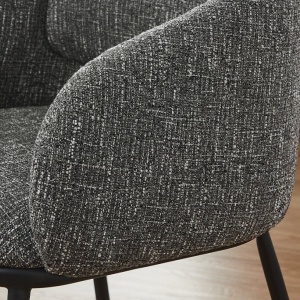 Scaun cu cotiere FLORENZ, material textil gri structurat - Img 4