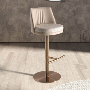 Scaun de bar pivotant cu inaltime reglabila Stool crem