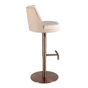 Scaun de bar pivotant cu inaltime reglabila Stool crem - Img 4
