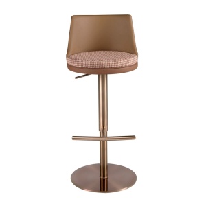 Scaun de bar pivotant cu inaltime reglabila Stool maro - Img 5