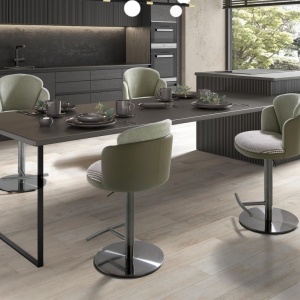 Scaun de bar pivotant cu inaltime reglabila Stool verde inchis - Img 9