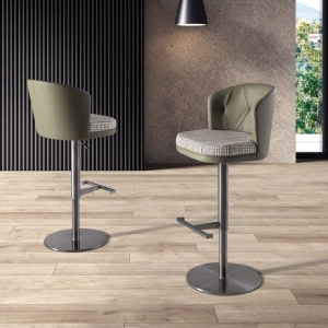 Scaun de bar pivotant cu inaltime reglabila Stool verde inchis - Img 10