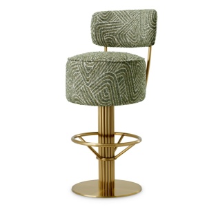 Scaun de bar pivotant design LUX Carleton, camari green