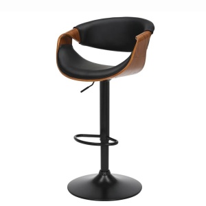 Scaun de bar pivotant ORGANIC nuc/ negru