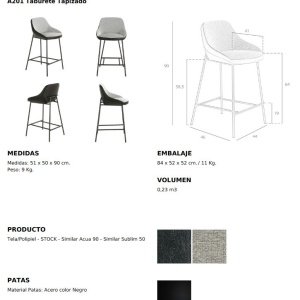 Scaun de bar tapitat design italian Tomika - Img 7