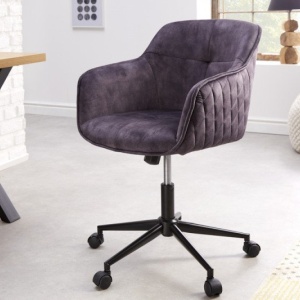 Scaun de birou elegant Euphoria, catifea gri inchis - Img 3