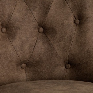 Scaun de birou elegant Victorian, microfibra maro vintage - Img 3