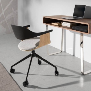 Scaun de birou pivotant design modern Gris-Negro