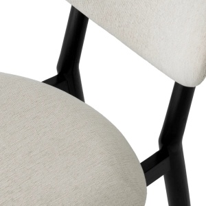 Scaun design elegant LUX Allston, sentier cream/ negru - Img 5