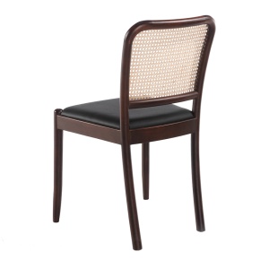 Scaun design LUX din lemn cu spatar de rattan Walnut AC 4094-WD1582 - Img 3